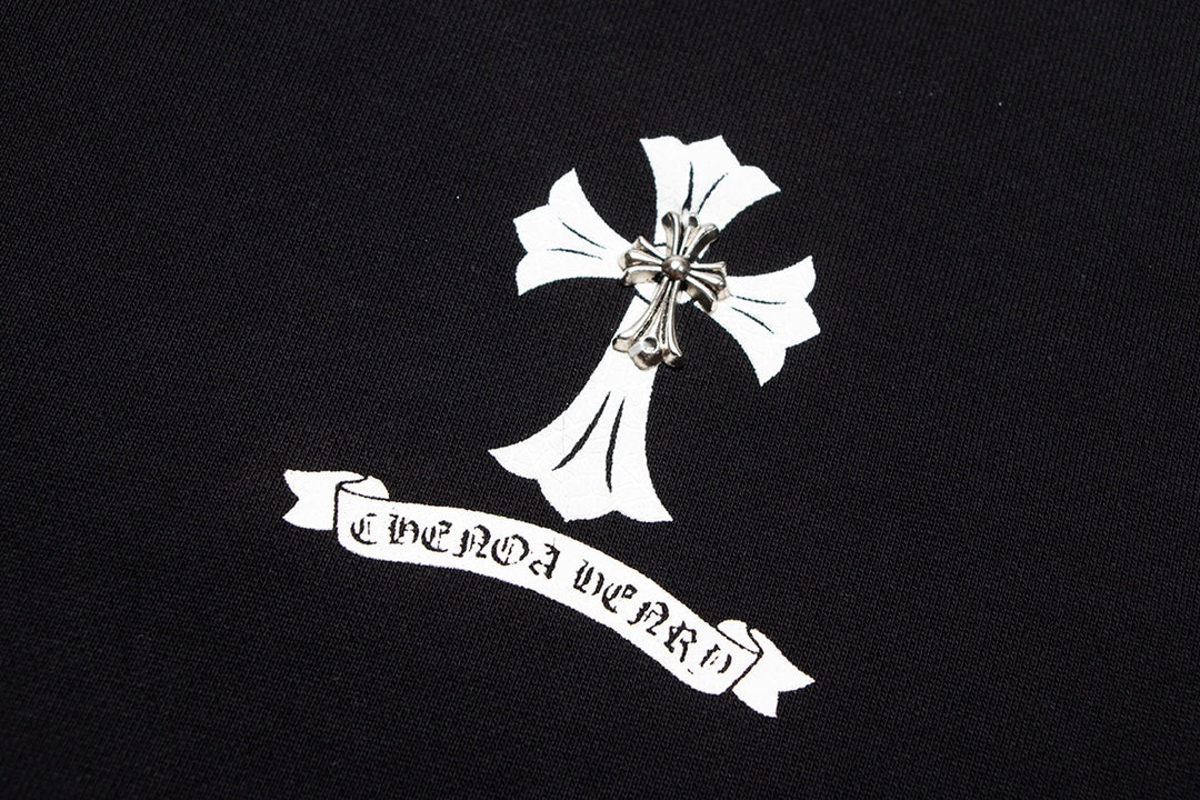 SWEAT-SHIRT NOIR CHROME HEARTS CROIX BLANCHE