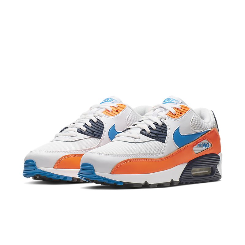 Nike Air Max 90 Blanc Photo Bleu Orange Total