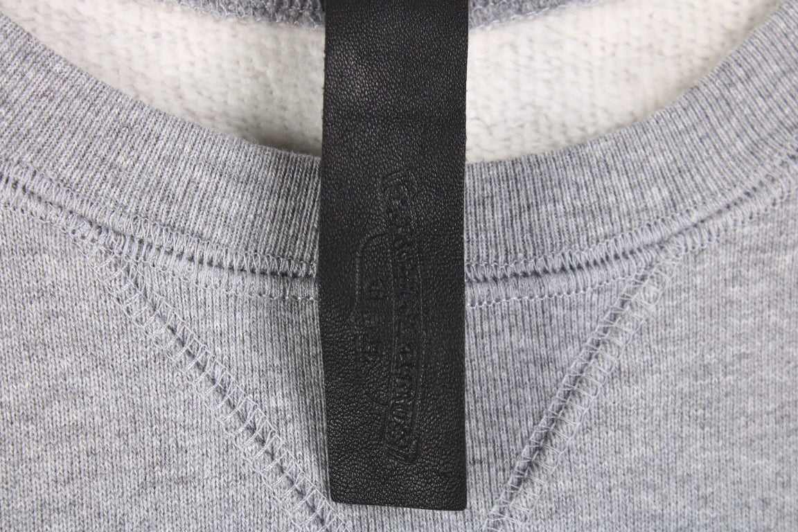 SWEAT-SHIRT CHROME HEARTS CROSS PATCH GRIS