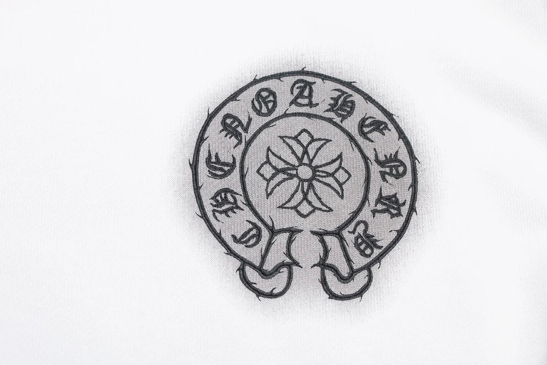 CHROME HEARTS HORSE SHOE LOGO SWEATSHIRT BLANC