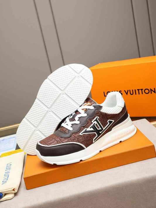 Sneaker LOUIS VUITTON MARRON CUIR SNAKE