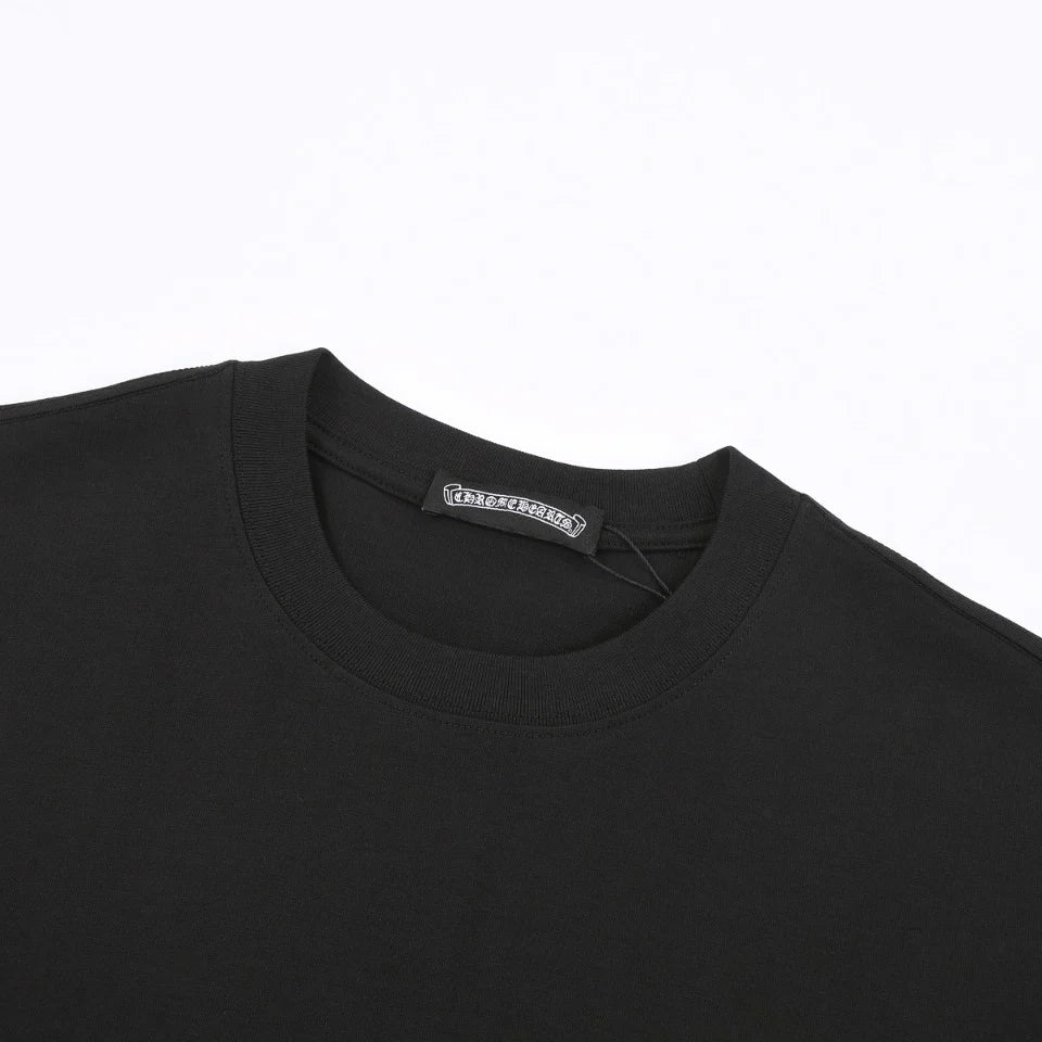 T-SHIRT NOIR AVEC LOGO FER À CHEVAL MULTICOLORE CHROME HEARTS