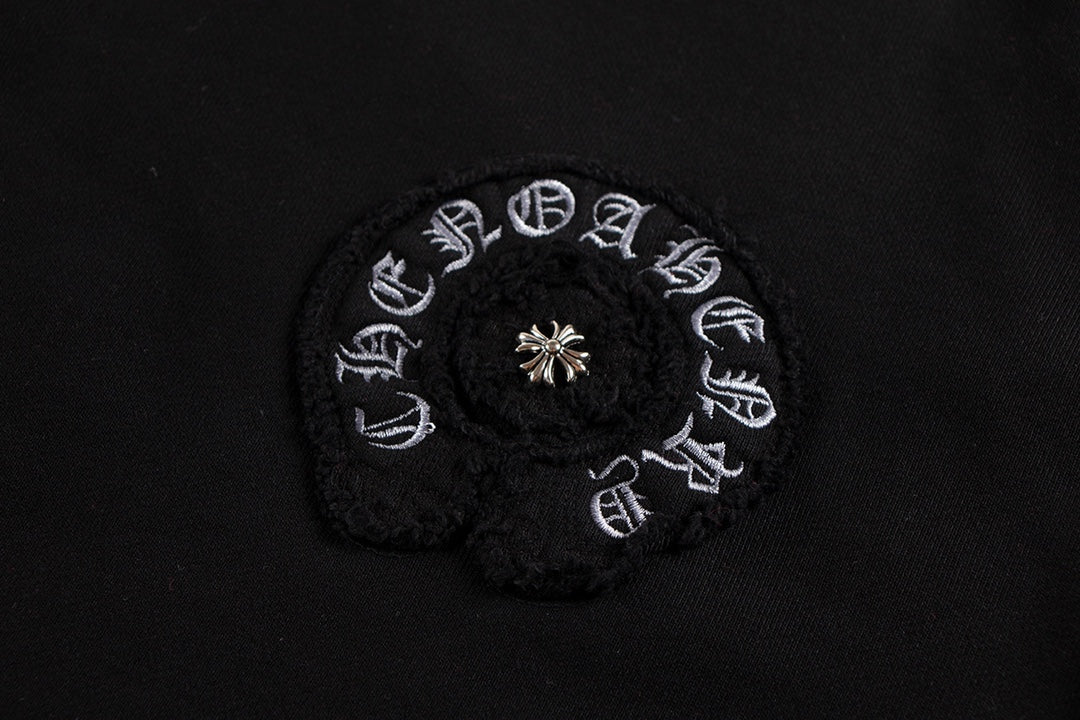 Sweat-shirt avec logo fer à cheval Chrome Hearts dégradé noir