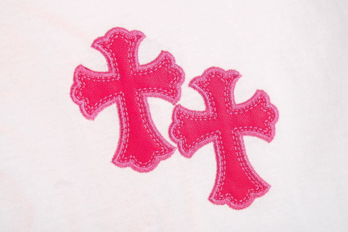 T-SHIRT LOGO FER À CHEVAL CHROME HEARTS BLANC ROSE
