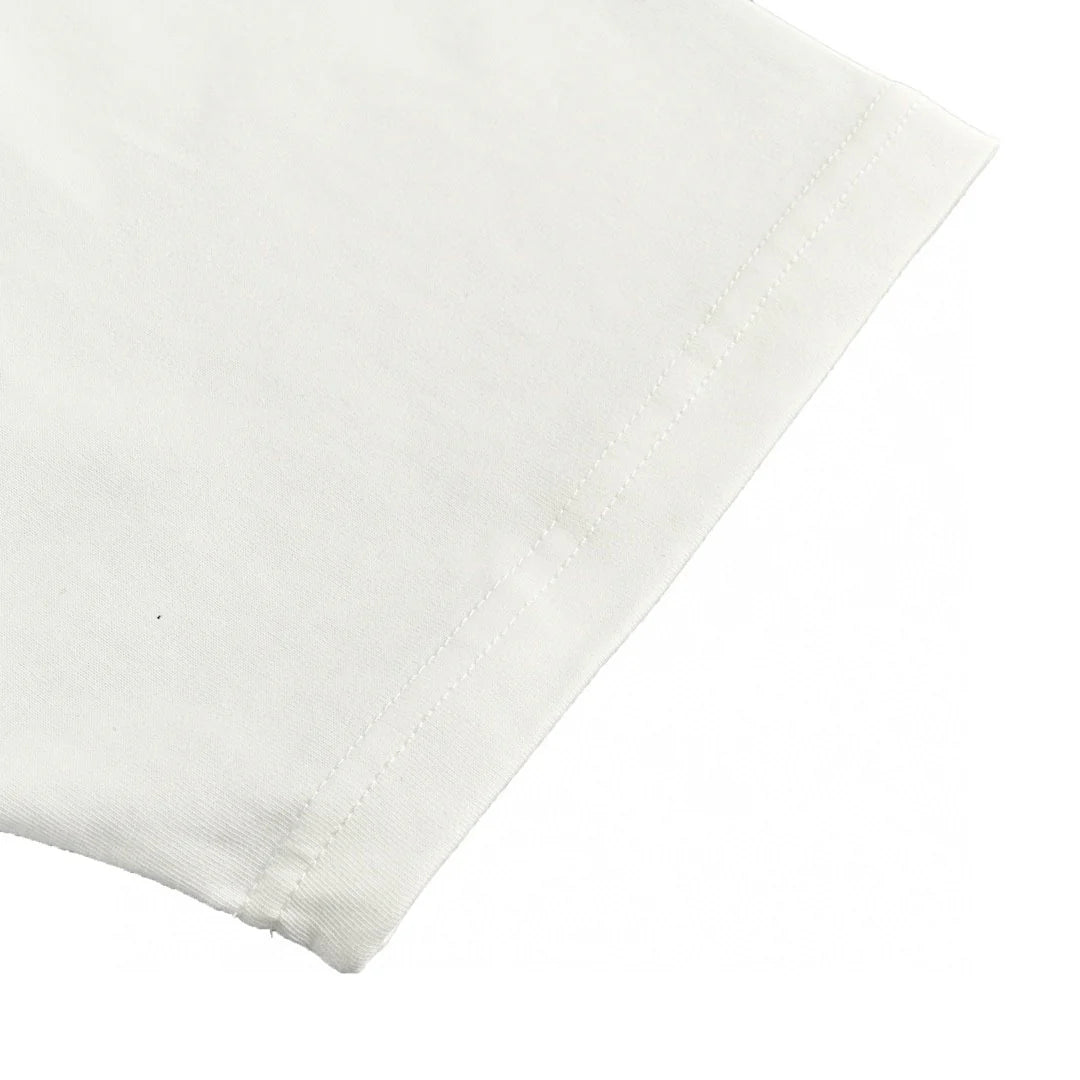 T-SHIRT BLANC AVEC COL ET PATCH CROIX CHROME HEARTS