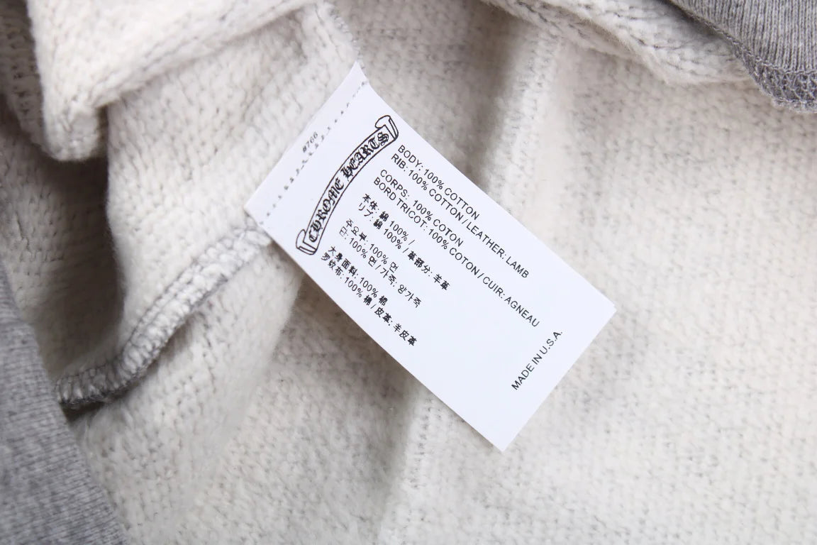SWEAT-SHIRT CHROME HEARTS CROSS PATCH GRIS