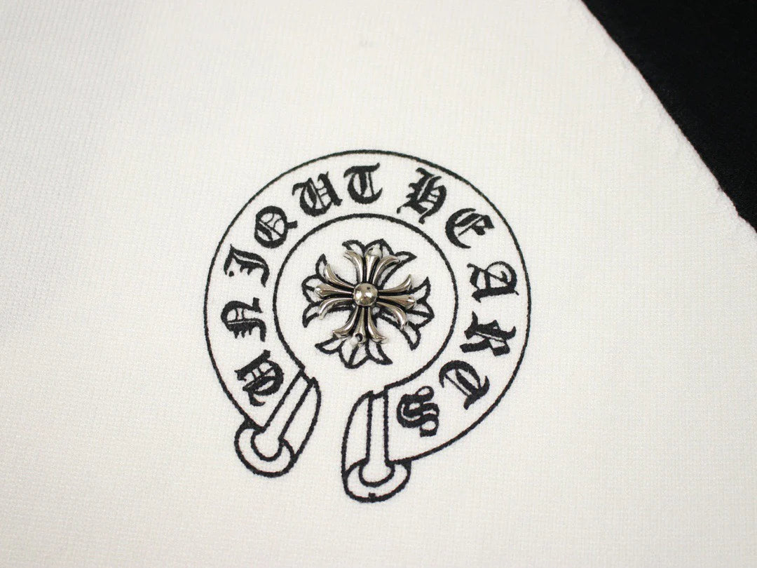 T-shirt à manches longues CHROME HEARTS, blanc et noir
