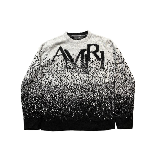 PULL AMIRI COL ROND DÉGRADÉ GRIS