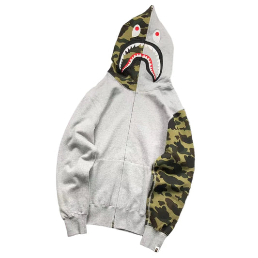 Sweat à capuche entièrement zippé BAPE GREEN CAMO GRIS