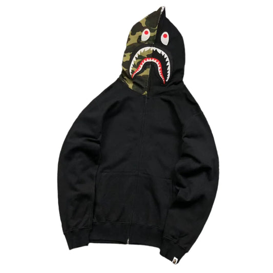Sweat à capuche entièrement zippé BAPE Shark noir
