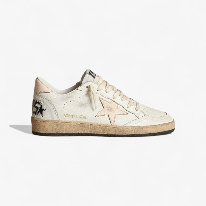 GOLDEN GOOSE Ball Star Ltd In Nappa Bianca Con Stella In Nappa Color Salmone