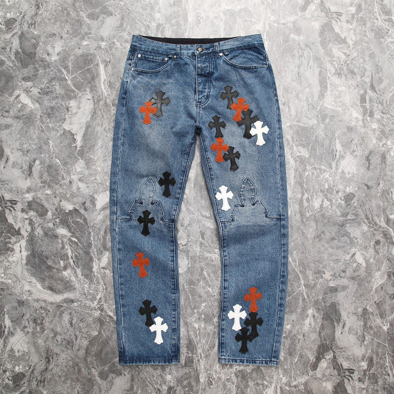 CHROME HEARTS 3 COULEURS CROISÉES BLEU JEANS
