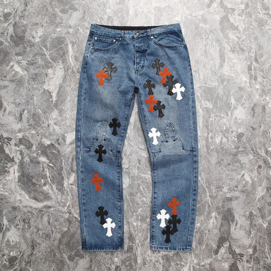 CHROME HEARTS 3 COULEURS CROISÉES BLEU JEANS