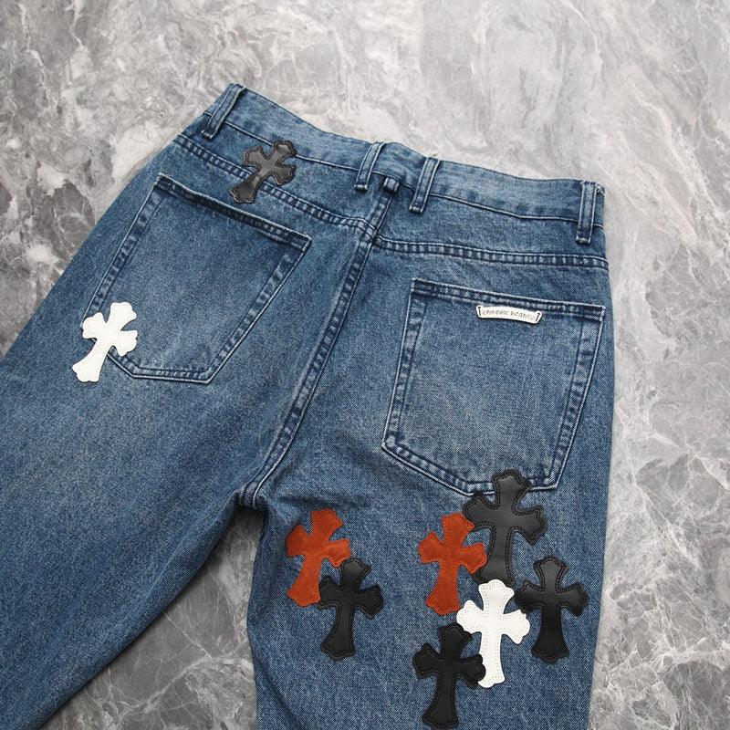 CHROME HEARTS 3 COULEURS CROISÉES BLEU JEANS