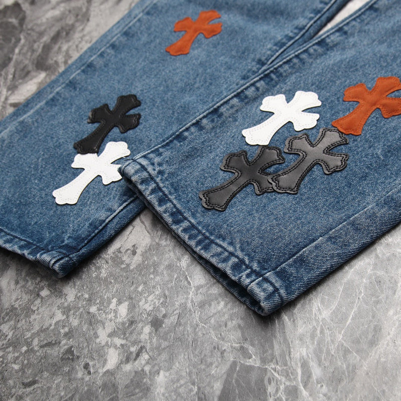 CHROME HEARTS 3 COULEURS CROISÉES BLEU JEANS