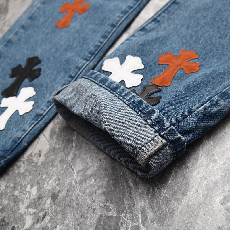 CHROME HEARTS 3 COULEURS CROISÉES BLEU JEANS