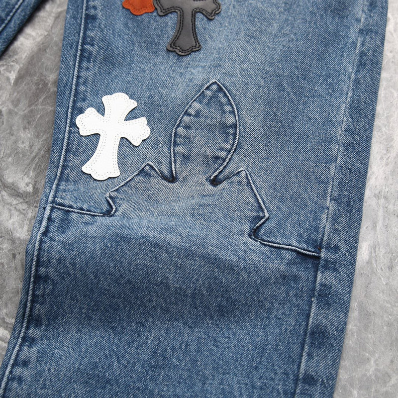 CHROME HEARTS 3 COULEURS CROISÉES BLEU JEANS