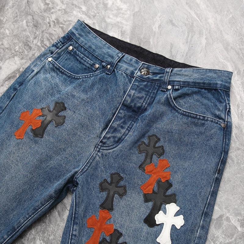CHROME HEARTS 3 COULEURS CROISÉES BLEU JEANS