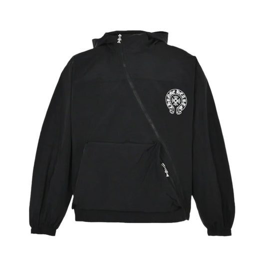 Sweat à capuche zippé asymétrique Chrome Hearts noir