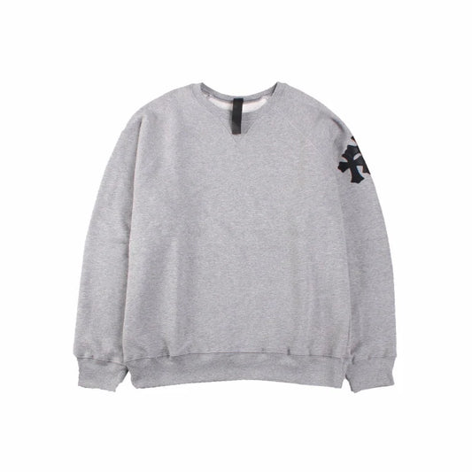 SWEAT-SHIRT CHROME HEARTS CROSS PATCH GRIS