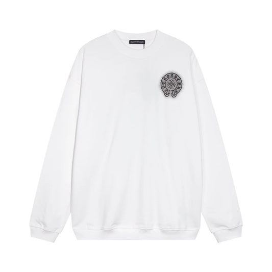 CHROME HEARTS HORSE SHOE LOGO SWEATSHIRT BLANC