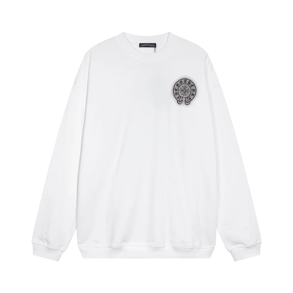 CHROME HEARTS HORSE SHOE LOGO SWEATSHIRT BLANC