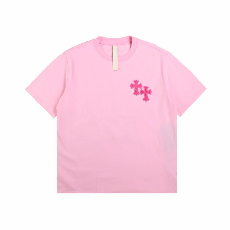 T-SHIRT ROSE AVEC LOGO FER À CHEVAL CHROME HEARTS