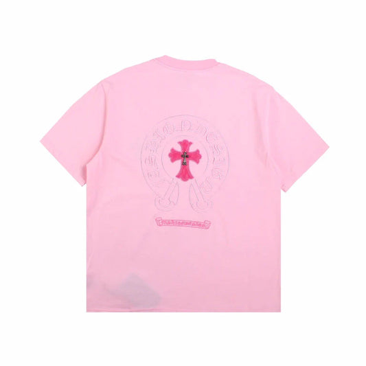 T-SHIRT ROSE AVEC LOGO FER À CHEVAL CHROME HEARTS