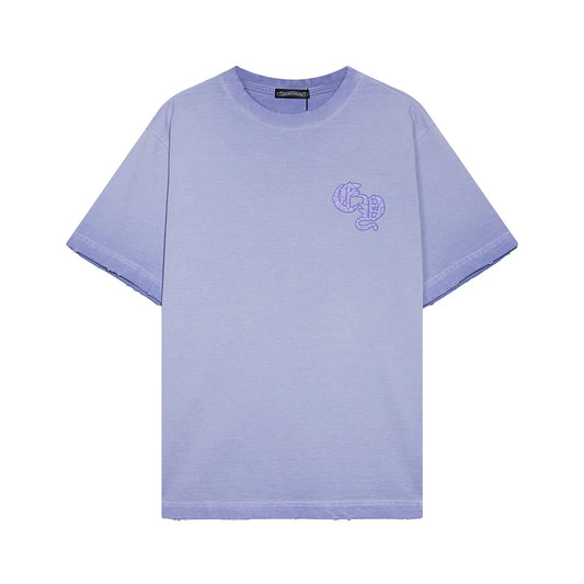 T-SHIRT AVEC LOGO FER À CHEVAL CHROME HEARTS BLEU CLAIR DÉLAVÉ