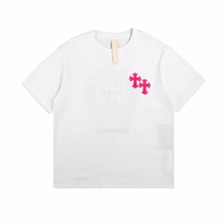 T-SHIRT LOGO FER À CHEVAL CHROME HEARTS BLANC ROSE