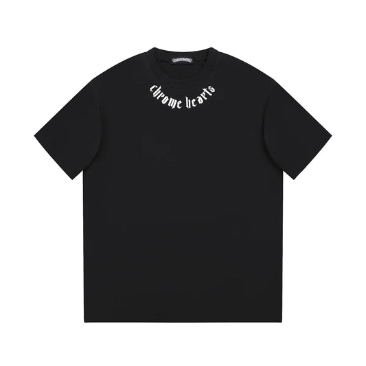 T-SHIRT COL LOGO CHROME HEARTS NOIR