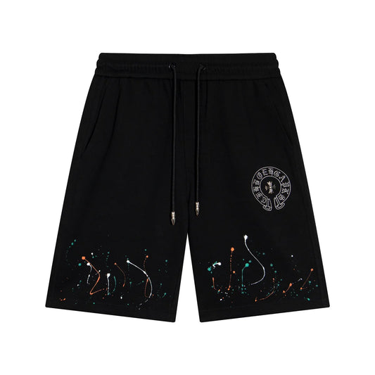 SHORT CHROME HEARTS PAINT DRIP NOIR