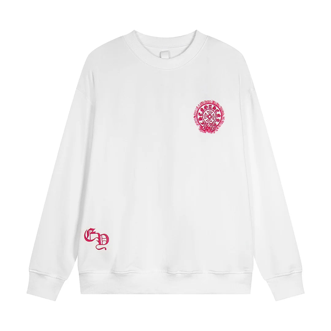 CHROME HEARTS ROSE HORSE SHOE LOGO SWEATSHIRT BLANC