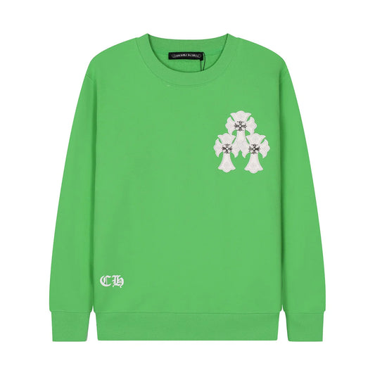 SWEAT-SHIRT CHROME HEARTS PATCH CROIX BLANCHE VERT