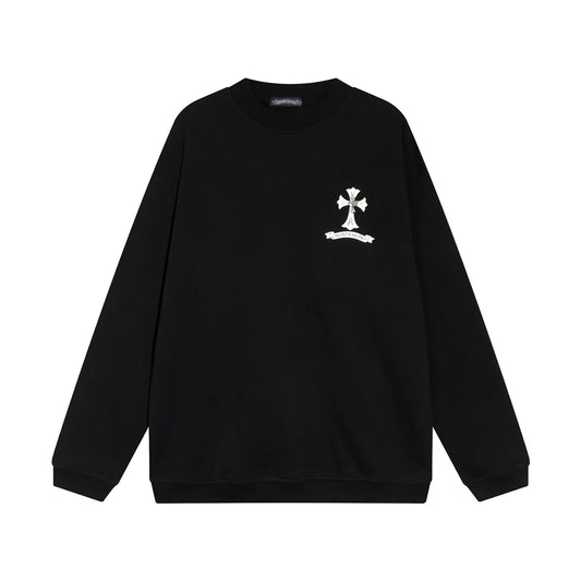 SWEAT-SHIRT NOIR CHROME HEARTS CROIX BLANCHE