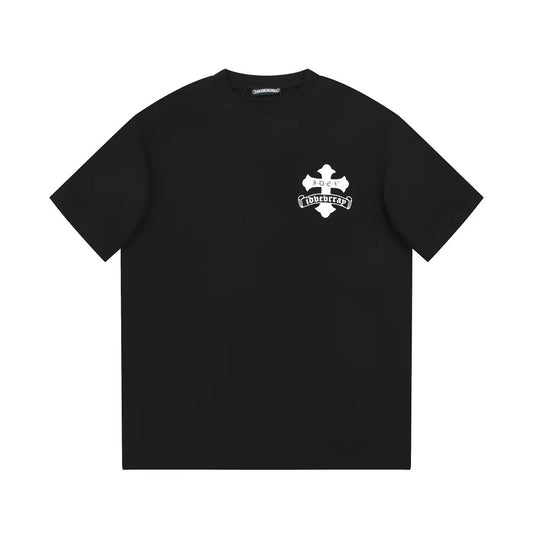 T-SHIRT DOUBLE CROIX BLANC CHROME HEARTS NOIR
