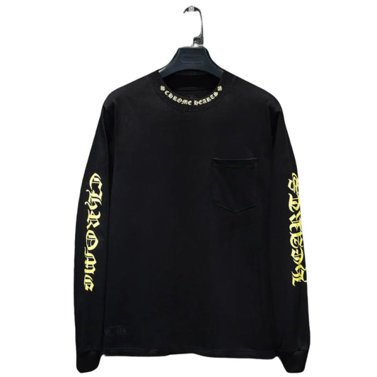 T SHIRT MANCHES LONGUES CHROME HEARTS COL JAUNE NOIRES