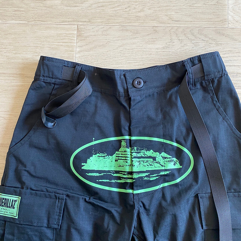 PANTALON CARGO CORTEIZ ALCATRAZ NOIR/VERT