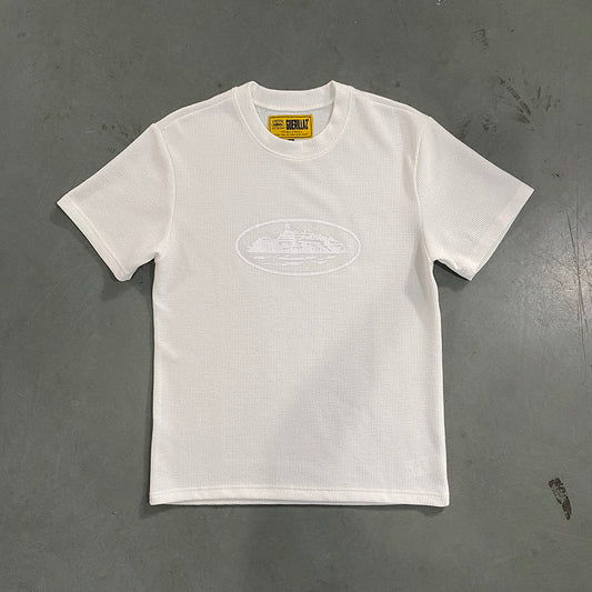 T-SHIRT GAUFRÉ CORTEIZ INSIGNIA BLANC