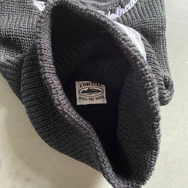 CAGOULE EN TRICOT CORTEIZ NOIR BLANC