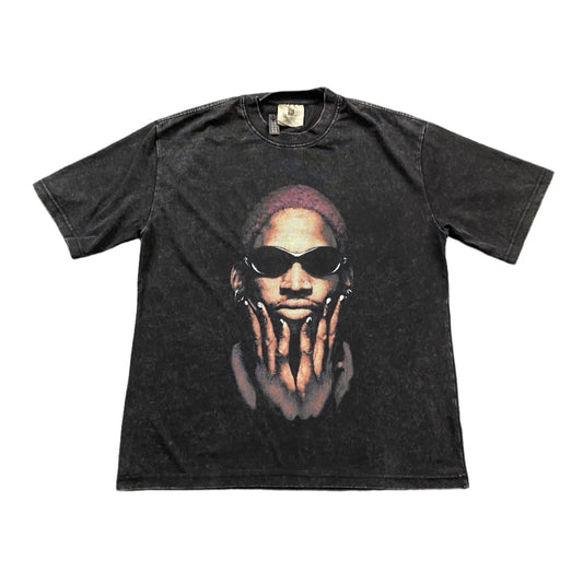 T-SHIRT ICON DENNIS RODMAN GRIS FONCÉ