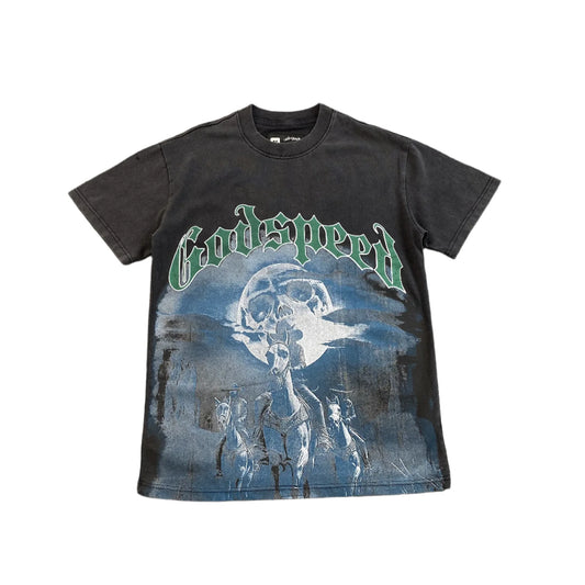 T-SHIRT GODSPEED AMIGOS NOIR DÉLAVÉ