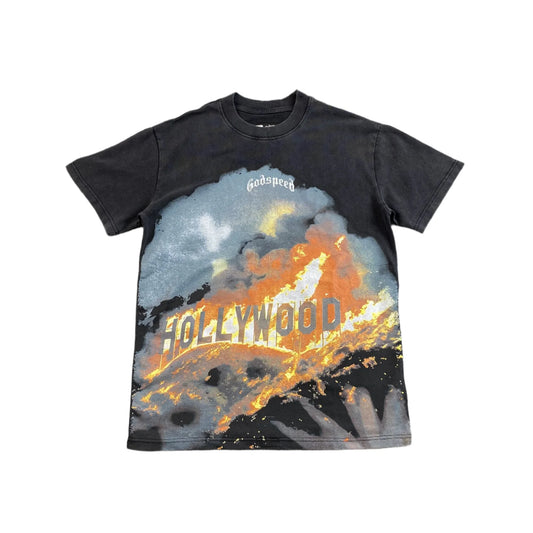 T-SHIRT GODSPEED HOLLYWEIRD NOIR DÉLAVÉ