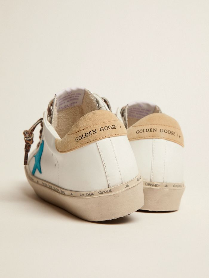 GOLDEN GOOSE Star Ltd Sneakers With Silver Glitter Tongue And Cyan-blue Suede Star