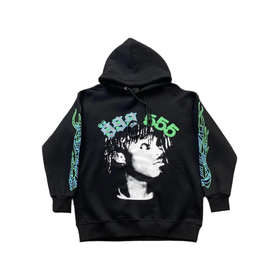 Sweat à capuche noir Juice Wrld x Sp5der