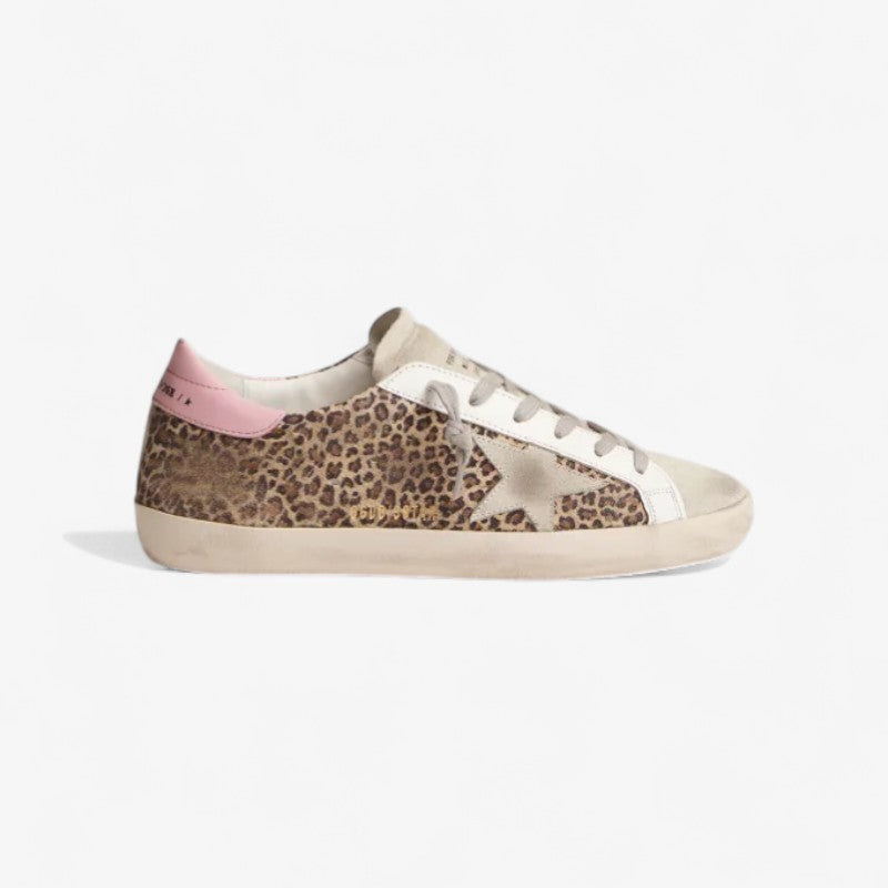 GOLDEN GOOSE Leopard-print Suede Super-star Sneakers