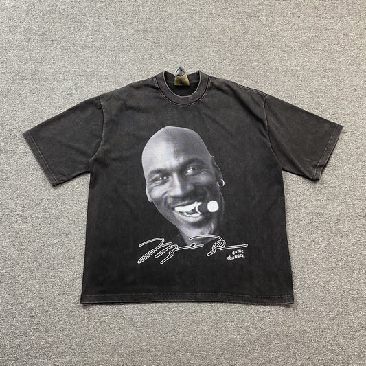 T-SHIRT ICON MICHAEL JORDAN VINTAGE GRIS FONCÉ