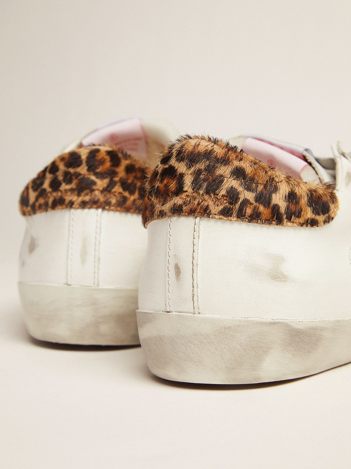 GOLDEN GOOSE Men’s Lab Limited Edition Super-star Sneakers With Double Tongue And Leopard-print Heel Tab