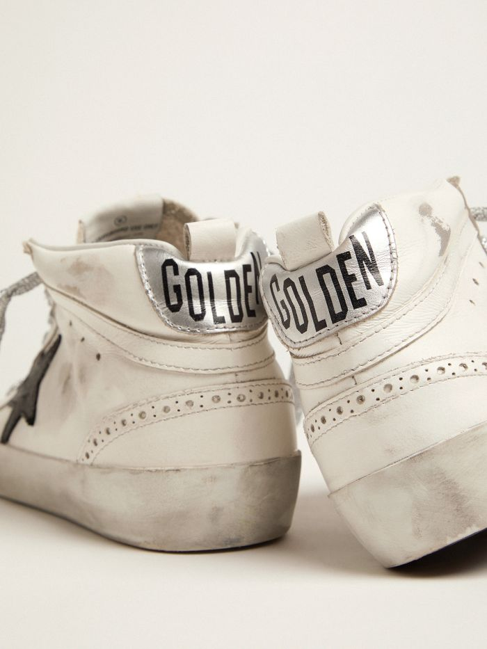 GOLDEN GOOSE Mid-star Sneakers With Laminated Heel Tab And Glittery Laces