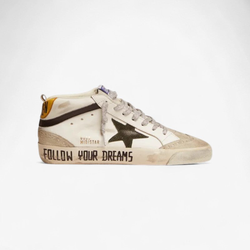 GOLDEN GOOSE Mid Star Ltd Sneakers With Leather And Suede Upper And Snake-print Leather Star